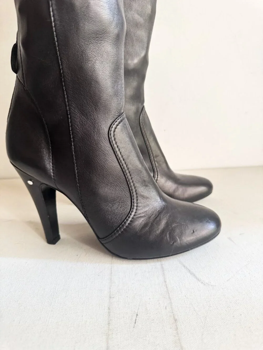 Laurence Dacade Paris Black leather Over the knee Boots 39.5